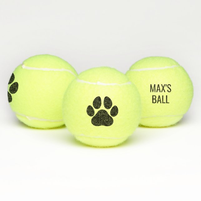 Name des personalisierten Hundes Paw Tennisbälle (Multi)