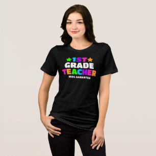 Name des personalisierten Lehrers erster Klasse Tri-Blend Shirt