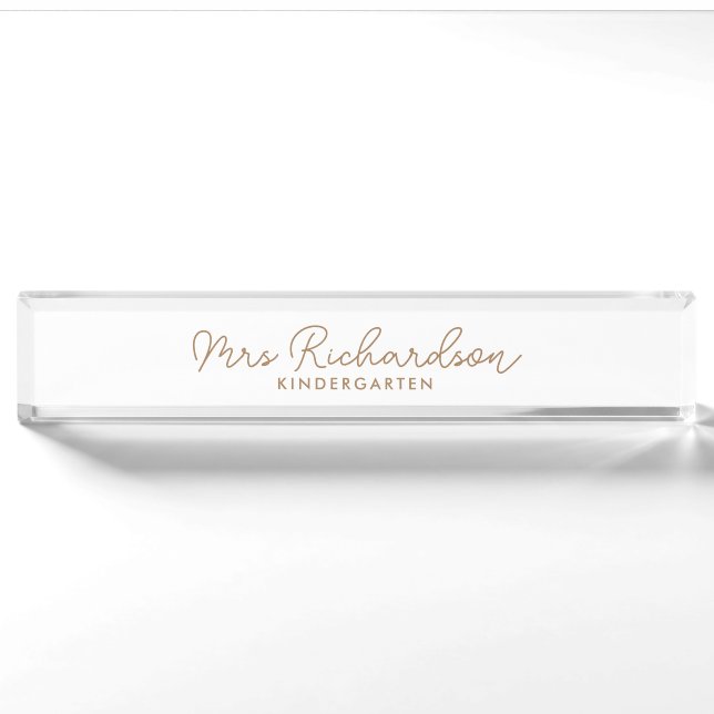 Name des personalisierten Lehrers Minimalistisch m Namensplakette (Vorderseite)