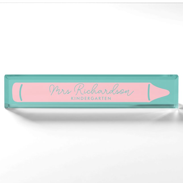 Name des personalisierten Lehrers Stift Modernes R Namensplakette (Vorderseite)