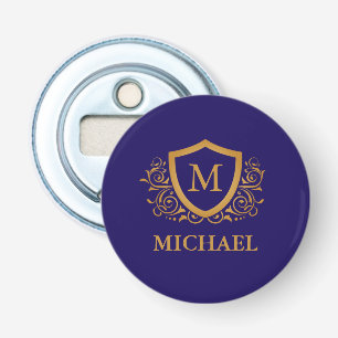 Name des Personalisierten Monogramms für Navy Blue Flaschenöffner