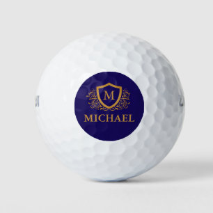 Name des Personalisierten Monogramms für Navy Blue Golfball
