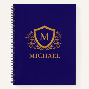 Name des Personalisierten Monogramms für Navy Blue Notizbuch