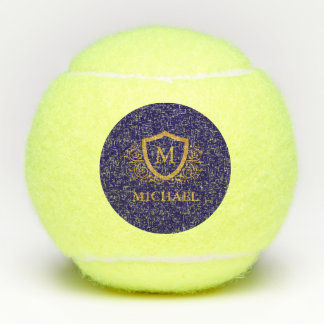 Name des Personalisierten Monogramms für Navy Blue Tennisbälle