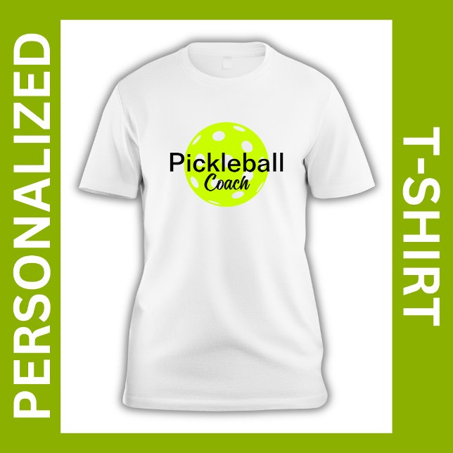Name des personalisierten Pickleball-Coach T-Shirt (Personalized Pickleball Coach T-Shirt)