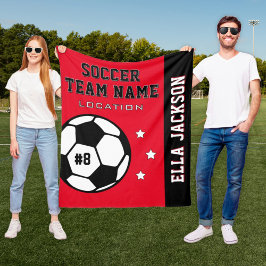Name des personalisierten Red Soccer-Spielers Fleecedecke
