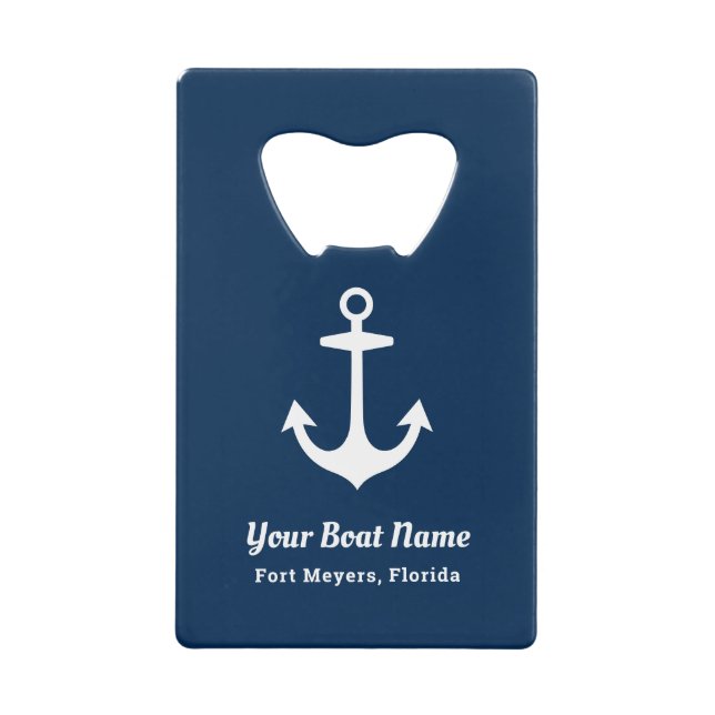 Name des Personalisierten Schiffes Nautic Navy Geldbeutel Flaschenöffner (Vorderseite)