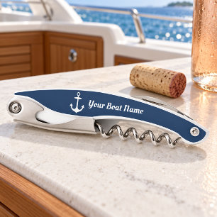 Name des Personalisierten Schiffes Nautic Navy Kellnermesser