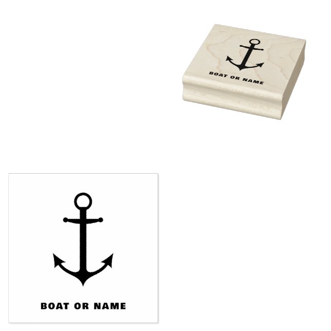 Name des personalisierten Schiffskapitäns Nautical Gummistempel (Stempel)