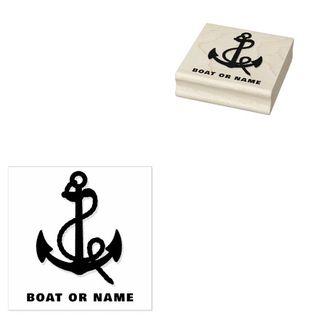Name des personalisierten Schiffskapitäns Nautical Gummistempel (Stempel)