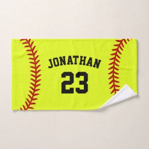 Name des personalisierten Softballspielers Handtuch