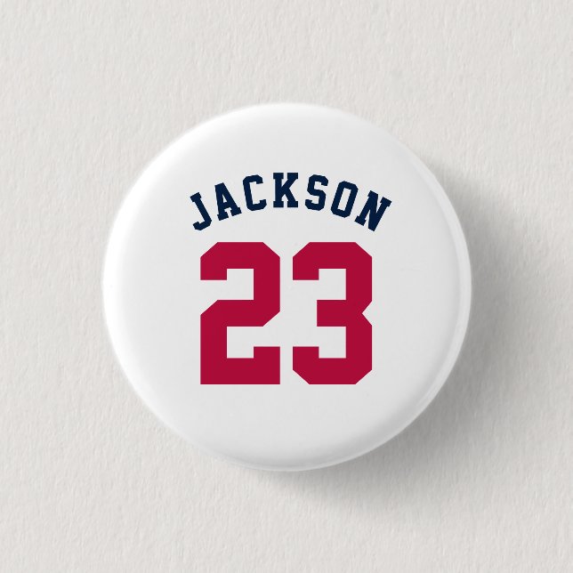 Name des personalisierten Sportteams Jersey Button (Vorderseite)