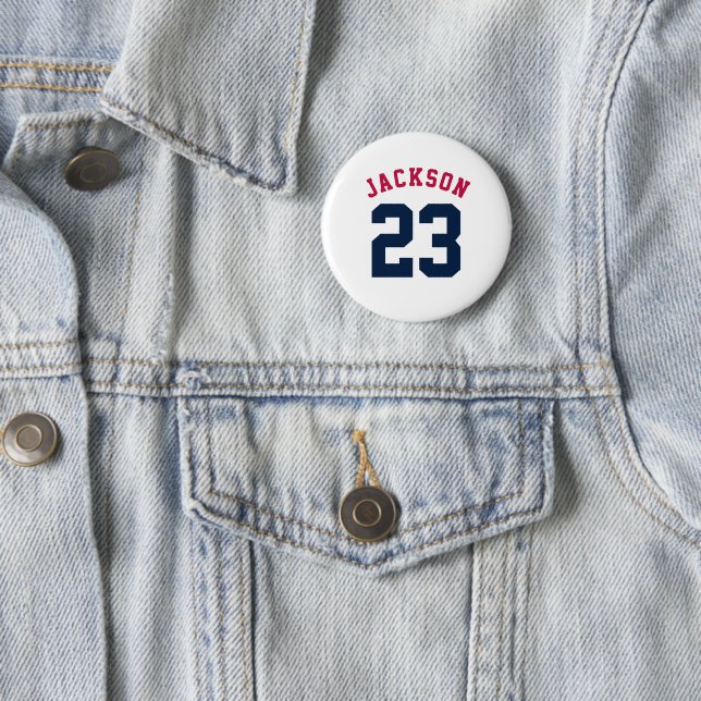 Name des personalisierten Sportteams Jersey Button (Beispiel)