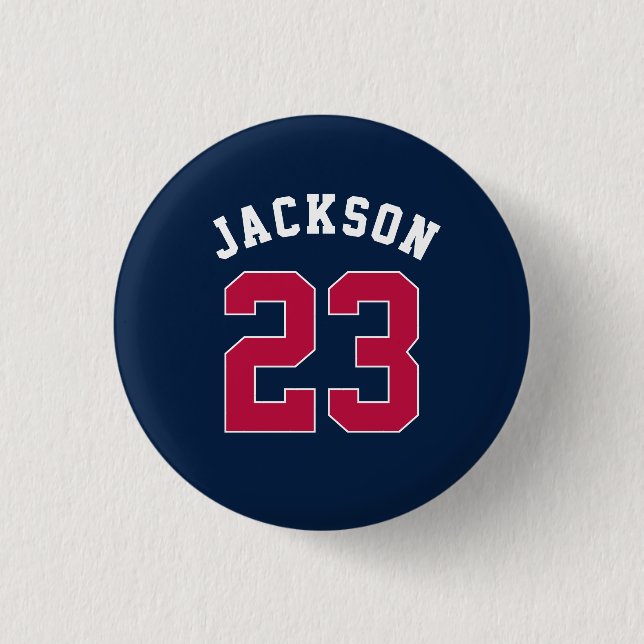 Name des personalisierten Sportteams Jersey Button (Vorderseite)