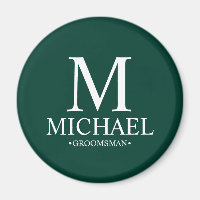 Name des personalisierten Trauzeugen und Monogramm