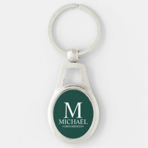 Name des personalisierten Trauzeugen und Monogramm Schlüsselanhänger