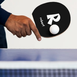 Name des personalisierten weißen Anfangsmonogams Tischtennis Schläger