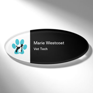 Name des Personals der Pet Care Services Namenschild