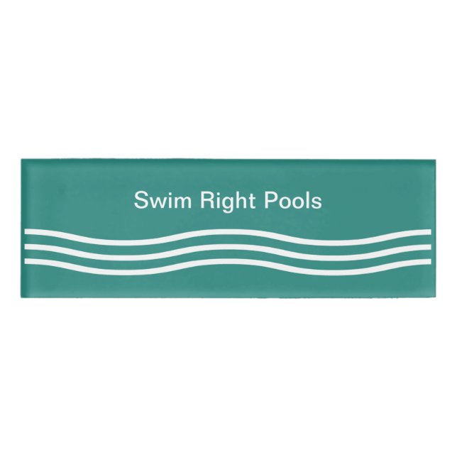 Name des Personals des Swimmingpools Namenschild (Vorderseite)