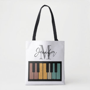 Name des Piano-Monogramms Retro Personalisiert Tasche