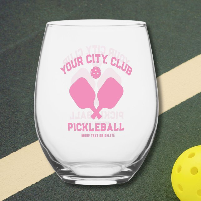 Name des Pickleball-Club-Teams Personalisiert Weinglas Ohne Stiel (Von Creator hochgeladen)