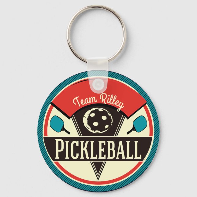 Name des Pickleball-Teams Schlüsselanhänger (Vorderseite)