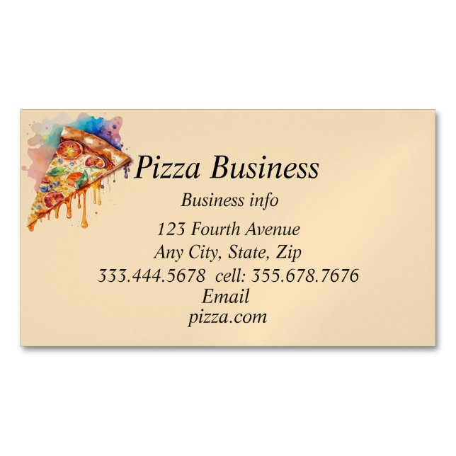Name des Pizza-Unternehmens Magnetische Visitenkarte (Vorderseite)