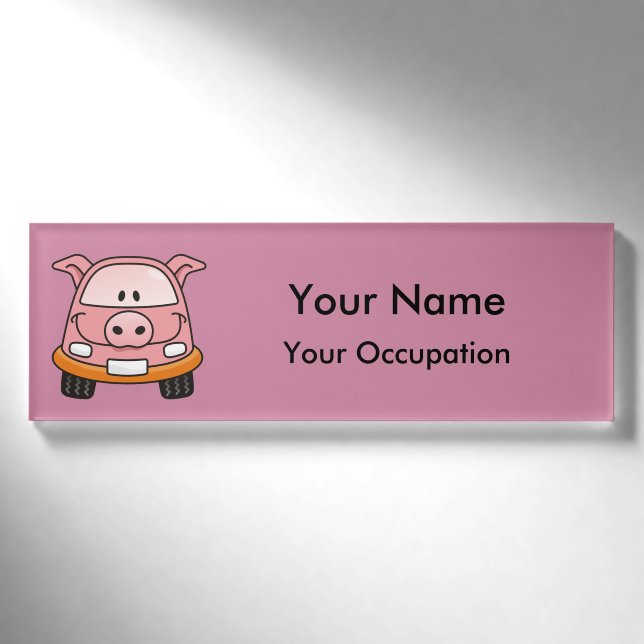 Name des Pkw Cartoon Namenschild (Vorderseite)