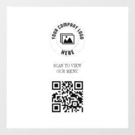 Name des QR-Codemenüs von White Scan Me Fensteraufkleber