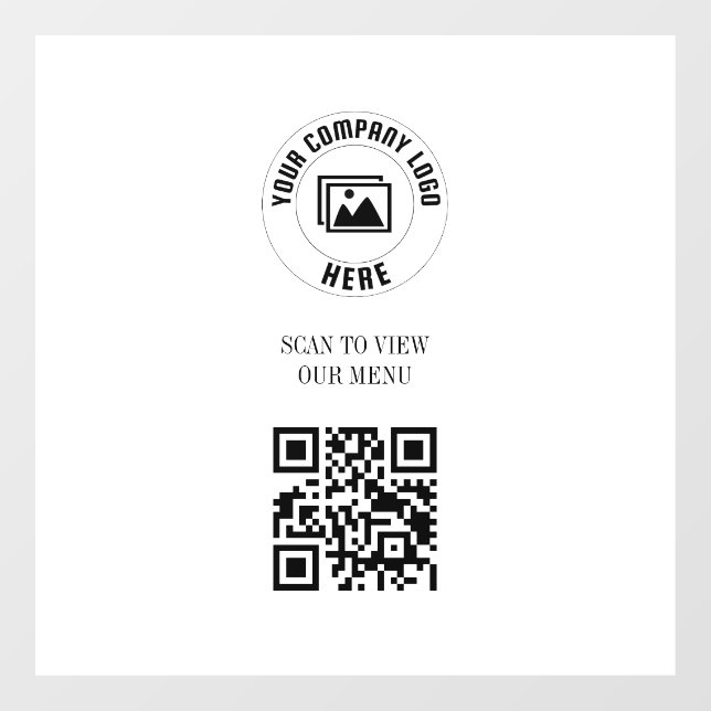 Name des QR-Codemenüs von White Scan Me Fensteraufkleber (Blatt)