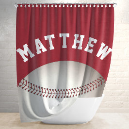 Name des Red Baseball-Spielers Duschvorhang
