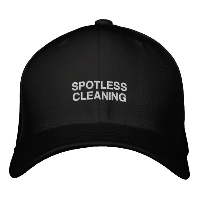 Name des Reinigungsunternehmens Black Bestickte Baseballkappe (Vorderseite)