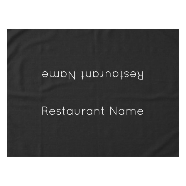 Name des Restaurants Schwarz-Weiß-Vorlage Tischdecke (Vorderseite (Horizontal))