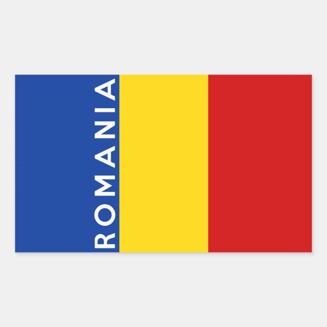 Name des romanischen Landes Symbol Rechteckiger Aufkleber (Vorderseite)
