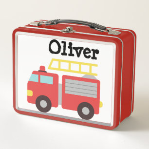 Name des roten Feuerwehrwagens für Kinder Metall Brotdose