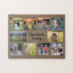 Name des rustikalen Fotos<br><div class="desc">Familiäre Foto Collage von 10 Fotos mit Monogramm Puzzle. Sie können es personalisieren und Ihre schönsten Fotos und Namen hinzufügen. Großer Spaß!</div>