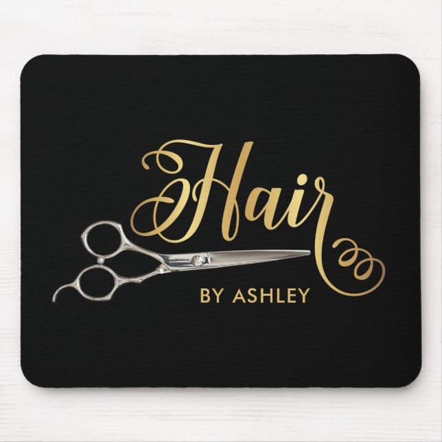 Name des Salons "Black & Gold" Mousepad (Vorne)