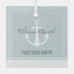 Name des Schiffes Anchor Nautic Ornament Aus Glas