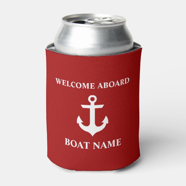 Name des Schiffes Anchor Red Willkommen Dosenkühler (Kanne Vorderseite)