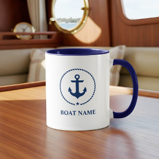Name des Schiffes Anchor Rope Blue Tasse