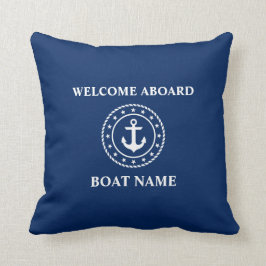 Name des Schiffes Anchor Rope Stars Blue Willkomme Kissen