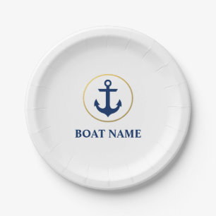 Name des Schiffes Anchor White G Pappteller