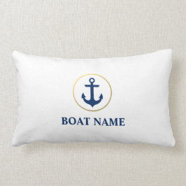 Name des Schiffes Anker Blau Weißes Gold Lendenkissen