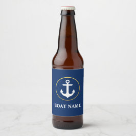 Name des Schiffes Anker Blue Gold Bierflaschenetikett