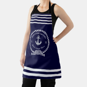 Name des Schiffes Anker Dunkler Navy Blauer Empfan Schürze