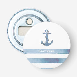 Name des Schiffes, Anker, Seile, Blaue Streifen Flaschenöffner