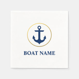 Name des Schiffes Anker Weißer Cocktail G Serviette