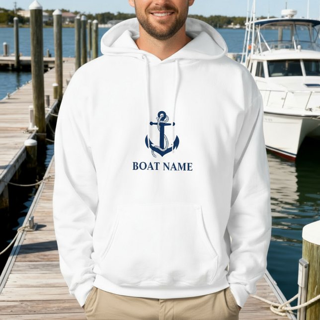 Name des Schiffes Ankerseil Hoodie (Customize to change text size or text style.)