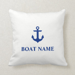 Name des Schiffes Ankerwürfelkissen Weiß Kissen