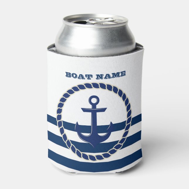 Name des Schiffes, Blaue Streifen der Ankernacht Dosenkühler (Kanne Vorderseite)